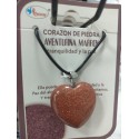 Colgante de piedra Aventurina Marrón con forma de corazón tamaño grande