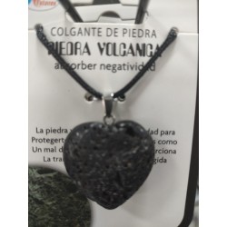 Colgante de piedra Volcánica con forma de corazón tamaño grande