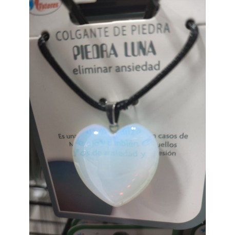 Colgante de piedra Luna con forma de corazón tamaño grande