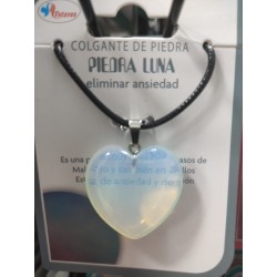 Colgante de piedra Luna con forma de corazón tamaño mediano