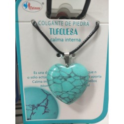 Colgante de piedra Turquesa con forma de corazón tamaño mediano