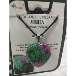 Colgante de piedra Zoisita con forma de corazón tamaño mediano