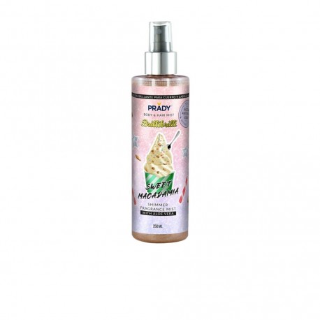 Body and Hair Mist Brillibrilli - Sweet Macadamia Shimmer Fragrance Mist With Aloe Vera Spray 250 ML